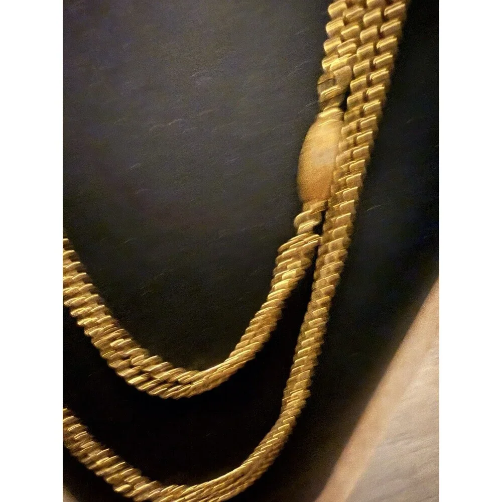 Vintage MONET Gold Tone Chain Necklace 58'' Long
